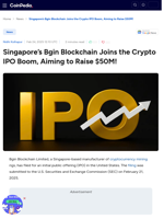 Singapore’s Bgin Blockchain Joins the Crypto IPO Boom, Aiming to Raise $50M!