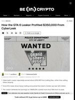 How the GTA 6 Leaker Profited $350,000 From CyberLeek