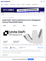 1inch Conference Live in Singapore During Token2049 Week