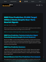 BNB Price Prediction: $1,050 Target Within 2 Weeks Despite Near-Term Bearish Signals - Blockchain.News