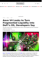 Aave V4 Looks to Turn Fragmented Liquidity into DeFi’s OS, Developers Say - 