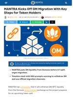 MANTRA starts OM migration before upcoming 4:1 split