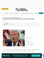 Trump warns Iran of potential oil shut-ins within three days