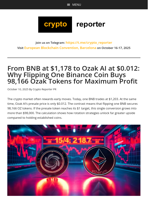 From BNB at $1,178 to Ozak AI at $0.012: Why Flipping One Binance Coin Buys 98,166 Ozak Tokens for Maximum Profit