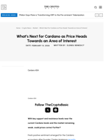 What’s Next for Cardano as Price Heads Towards an Area of Interest