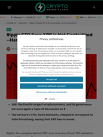 Ripple CTO Says XRP Is Not Centralized—Here’s the Evidence - Crypto News Flash