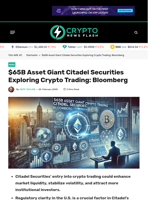 $65B Asset Giant Citadel Securities Exploring Crypto Trading: Bloomberg