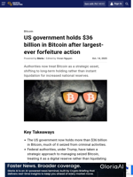 US government holds $36 billion in Bitcoin after largest-ever forfeiture action