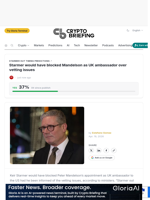 Starmer would have blocked Mandelson as UK ambassador over vetting issues