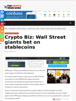 Crypto Biz: Wall Street giants bet on stablecoins - The Crypto News Wire