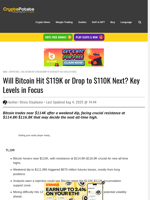 Will Bitcoin Hit $119K or Drop to $110K Next? Key Levels in Focus
