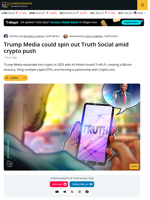 Trump Media Considers Spinning Out Truth Social