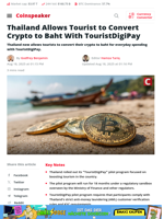 Tourists in Thailand Can Now Convert Crypto to Baht