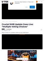 Crucial SHIB Update Goes Live: 