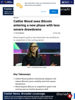 Cathie Wood sees Bitcoin entering a new phase with less severe drawdowns