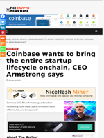 Coinbase wants to bring the entire startup lifecycle onchain, CEO Armstrong says - The Crypto News Wire