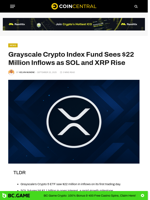Grayscale Crypto Sees $22 Million Inflows as SOL and XRP Rise