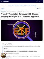 Franklin Templeton Removes SEC Clause, Bringing XRP Spot ETF Closer to Approval