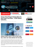 
Finance Giant Morgan Stanley Wants Its Own Crypto Trust Bank - A VERY Bullish Indication... | Cryptocurrency News Live | Breaking Crypto News - Realtime Prices, Analysis, Predictions...
