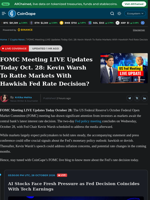FOMC Meeting LIVE Updates Today Oct. 28: Kevin Warsh To Ratte Markets With Hawkish Fed Rate Decision?