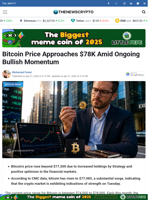 Bitcoin Price Approaches $78K Amid Ongoing Bullish Momentum - TheNewsCrypto