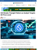 SUI Breaks Triangle Pattern as Analyst Targets $8 Price Level
