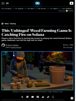 This 'Unhinged' Weed Farming Game Is Catching Fire on Solana - Decrypt