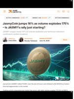 JasmyCoin jumps 16% as volume explodes 175% – Is JASMY’s rally just starting? - AMBCrypto