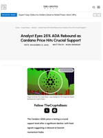 Analyst Eyes 25% ADA Rebound as Cardano Price Hits Crucial Support