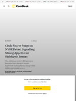 Circle IPO News: Circle (CRCL) Debuts on NYSE, Trading as Much as 223% Higher Than IPO Price