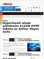 Hyperliquid whale withdraws $122M HYPE tokens as Arthur Hayes exits - The Crypto News Wire