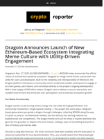 Dragoin Announces Launch of New Ethereum-Based Ecosystem Integrating Meme Culture with Utility-Driven Engagement