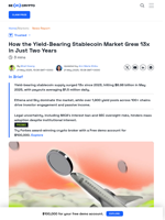 Yield-Bearing Stablecoin Market Grows 13x in Two Years