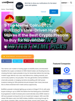 9 Top Meme Coins 2025: BullZilla’s Lore-Driven Hype Makes it the Best Crypto Presale to Buy for November | Live Bitcoin News