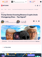 Trump Denies Knowing Binance Crypto Uncle Changpeng Zhao