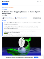 Is Bitcoin Price Dropping Because of James Wynn?