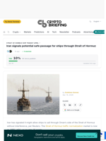 Iran signals potential safe passage for ships through Strait of Hormuz