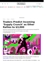 Traders Predict Incoming ‘Supply Crunch’ as Ether Rallies to $3,000 - 