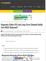 Dogecoin Slides 8% but Long-Term Channel Holds, Can DOGE Rebound?