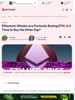Ethereum Whales Furiously Buying ETH: Time to Buy ETH Dip?