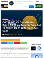 Cardano Price Could Dump Below $0.50 As Remittix Price Set To Reach $12 In 2026 From Just $0.11 | Live Bitcoin News