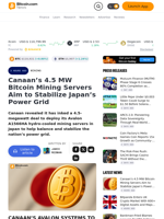 Canaan’s 4.5 MW Bitcoin Mining Servers Aim to Stabilize
Japan’s Power Grid