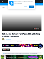 Tether Joins Turkey’s Fight Against Illegal Betting in $544M Crypto Case