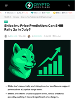 Shiba Inu Price Prediction: Can SHIB Rally 2x in July? - Crypto News Flash