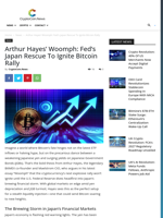 Arthur Hayes' Woomph: Fed's Japan Rescue to Ignite Bitcoin Rally - CryptoCoin.News