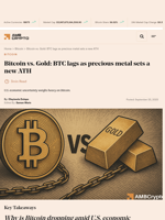 Bitcoin vs. Gold: BTC lags as precious metal sets a new ATH - AMBCrypto
