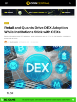 Retail and Quants Drive DEX Adoption While Stick with CEXs