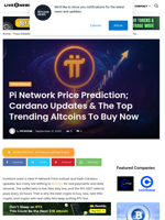 Pi Network Price Prediction; Cardano Updates & The Top Trending Altcoins To Buy Now | Live Bitcoin News