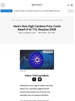 Here’s How High Cardano Price Could Reach if Its TVL Reaches $50B