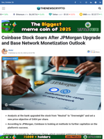 Coinbase Stock Soars After JPMorgan Upgrade and Base Network Monetization Outlook - TheNewsCrypto